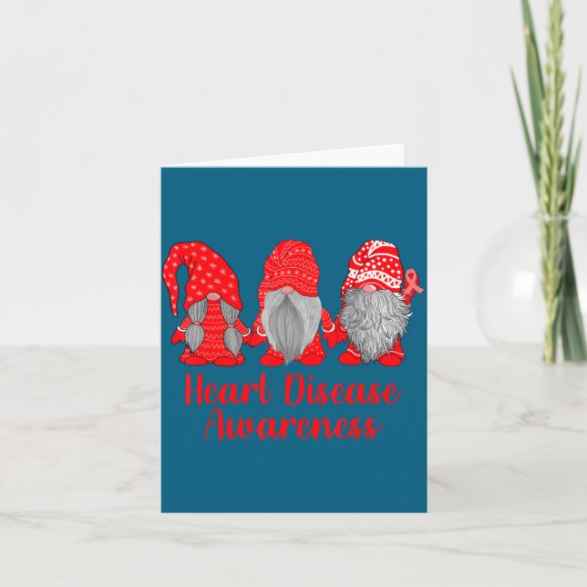 Tarjeta Heart Disease Awareness Wear Red In February Famil (Anverso)