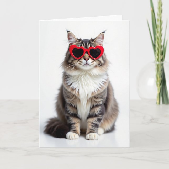 Tarjeta Heart Eyes Cat Love Card (Anverso)