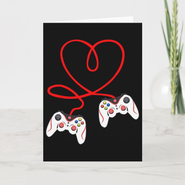 Tarjeta Heart Game Controllers Video Gamers Gaming Valenti (Anverso)