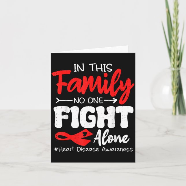Tarjeta Heart Health Heart Disease Awareness Chd Family Su (Anverso)