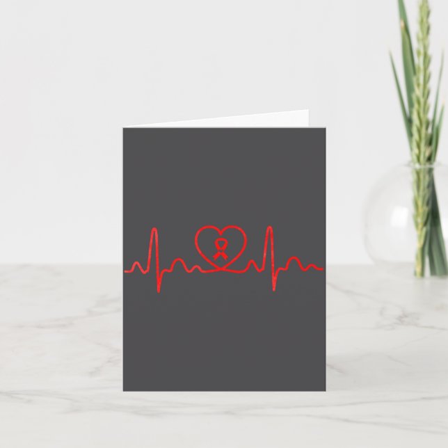 Tarjeta Heart Health Heart Disease Awareness Heartbeat Chd (Anverso)
