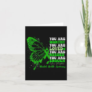 Tarjeta Heart I Wear Green For Mental Health Awareness Mon