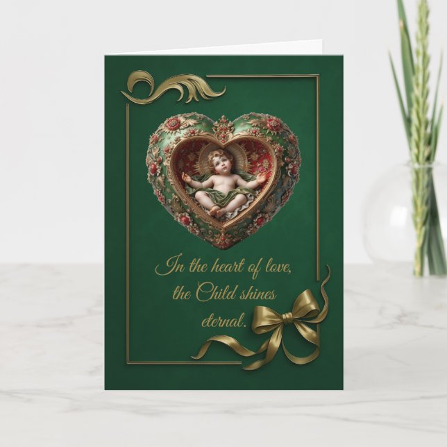 Tarjeta Heart of the Divine Child Folded Greeting Card (Anverso)