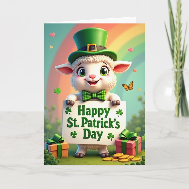 Tarjeta Heart Pattern St Patricks Day Card (Anverso)