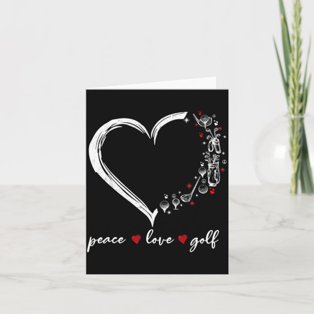 Tarjeta Heart Peace Love Golf Player Srt Lovers Outfit Wom (Anverso)