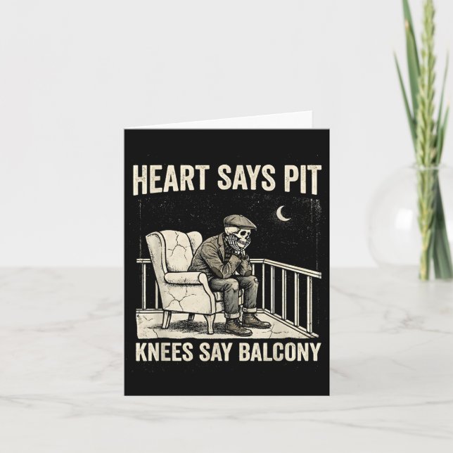 Tarjeta Heart Says T Knees Say Balcony Funny Old Men Music (Anverso)