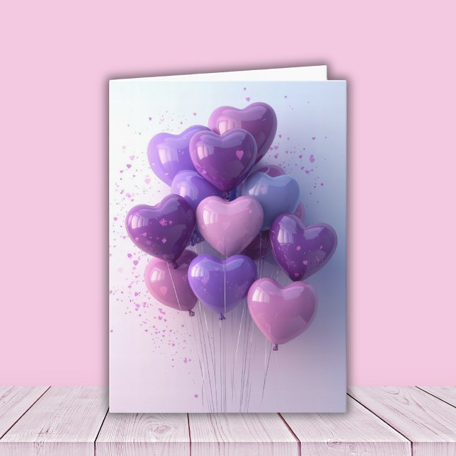 Tarjeta Heart shaped Balloons Valentine's Greeting (Subido por el creador)