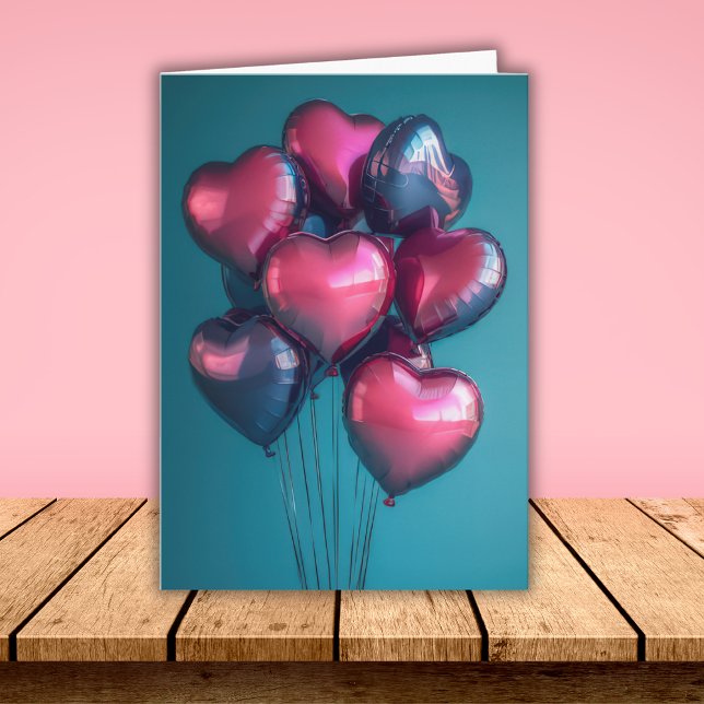 Tarjeta Heart shaped Balloons Valentine's Greeting (Subido por el creador)