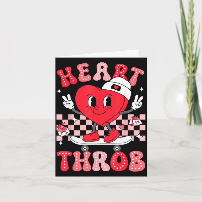 Tarjeta Heart Throb Groovy Valentine Toddler Men Boys Cute (Anverso)