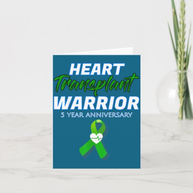 Tarjeta Heart Transplant 5 Year Anniversary Warrior Patien (Anverso)
