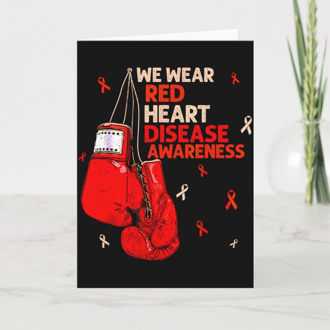 Tarjeta Heart Warrior We Wear Red Heart Disease Awareness  (Anverso)