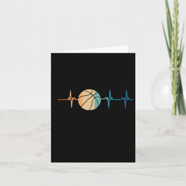 Tarjeta Heartbeat de baloncesto retro (Anverso)
