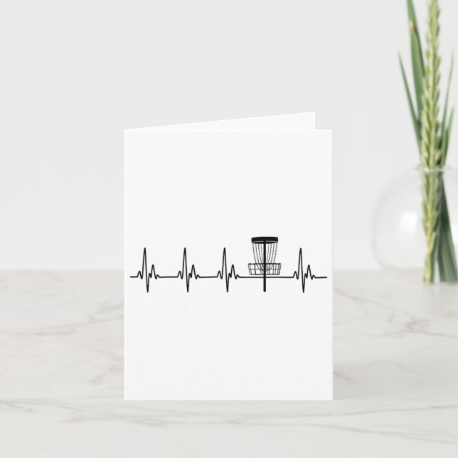 Tarjeta Heartbeat Love Disk Golf Funny (Anverso)