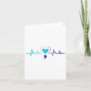 Tarjeta Heartbeat Semicolon Prevención del Suicidio Mental