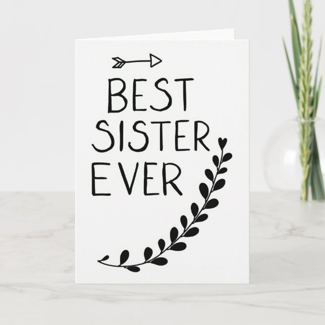 Tarjeta Heartfelt Botanical Sister Card (Anverso)