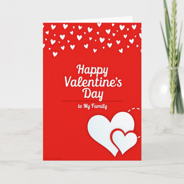 Tarjeta Heartfelt Family Valentines Card (Anverso)