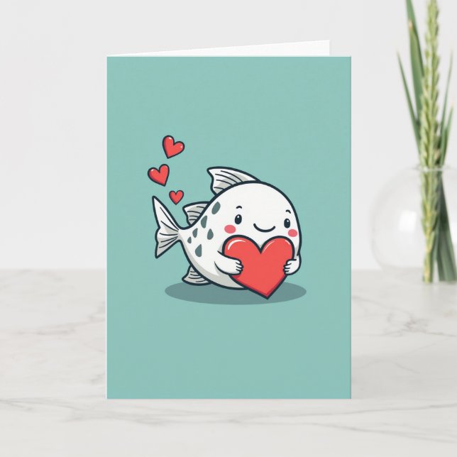 Tarjeta Heartfelt Fish Love Card (Anverso)