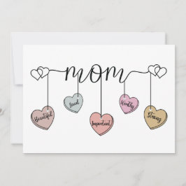 Tarjeta Heartfelt Mom Heart Charm: Mother's Day & Birthday