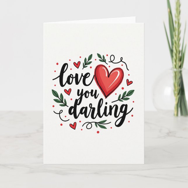 Tarjeta Heartfelt Script Love You Card (Anverso)