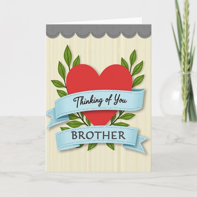 Tarjeta Heartfelt Thinking Of You Brother Card (Anverso)