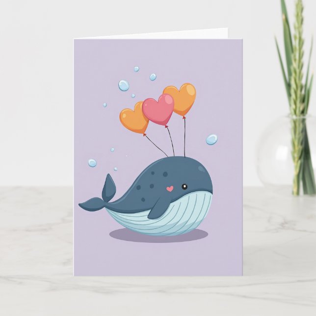 Tarjeta Heartfelt Whale Balloon Card (Anverso)