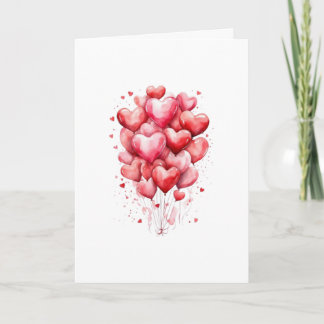 Tarjeta Hearts Balloon Romantic Love 