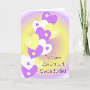 Tarjeta Hearts Design Personalized Tía Birthday