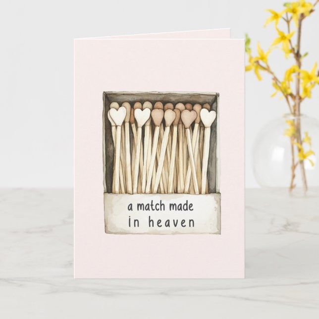 Tarjeta Hearts Match Made in Heaven Love (flor amarilla)