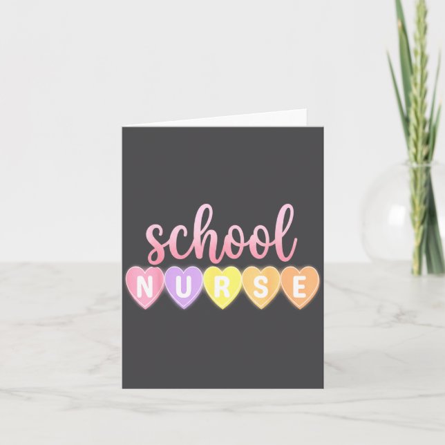 Tarjeta Hearts School Nurse Medical Istant Valentines Day  (Anverso)
