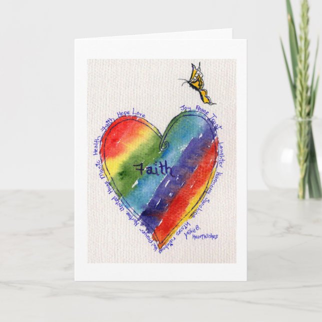Tarjeta Heartwishes con la mariposa amarilla (Anverso)