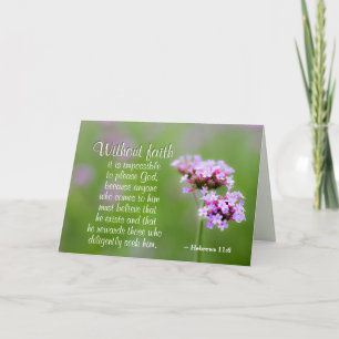 Tarjeta Hebreos 11:6 Sin fe no puede complacer a Dios, Bib