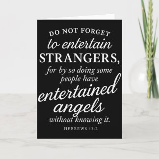 Tarjeta Hebreos 13_2 Versículo Bíblico Entretuvo Ángeles F