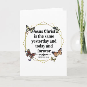 Tarjeta Hebreos 13 8 Versículo de la Biblia Cristiana Cita