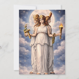 Tarjeta Hécate Triple Diosa Arte Celestial de la Luna – mi