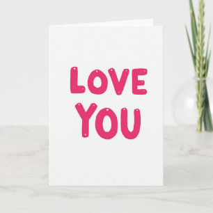 Tarjeta hecha a mano de amor fucsia
