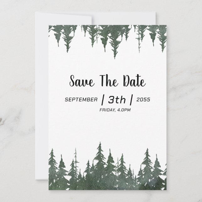 Tarjeta hecha a mano para invitaciones a la boda d (Reverso)