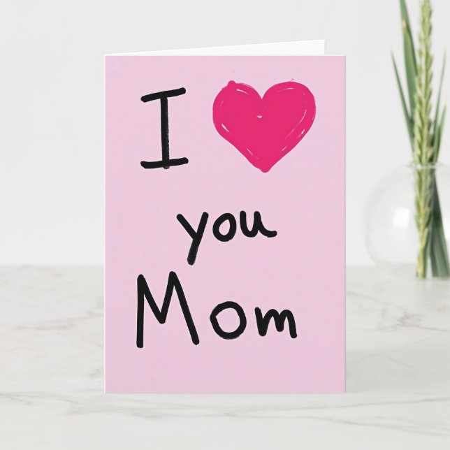 Tarjeta Hecha a Mano Te Quiero Mamá (Anverso)