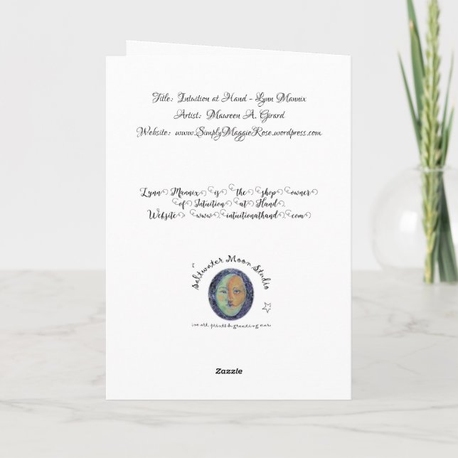 Tarjeta Hechizo de bruja Wiccan Dowsing Maureen Girard (Reverso)