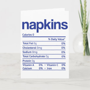 Tarjeta Hecho de nutrición de servilletas Divertido Día de