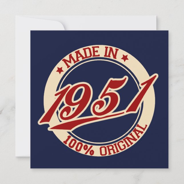 Tarjeta Hecho En 1951 (Anverso)