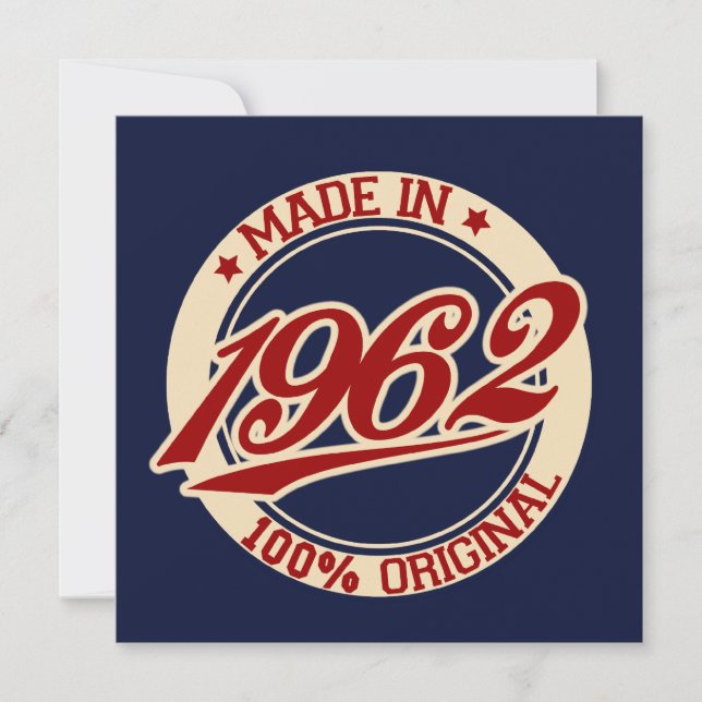 Tarjeta Hecho En 1962 (Anverso)
