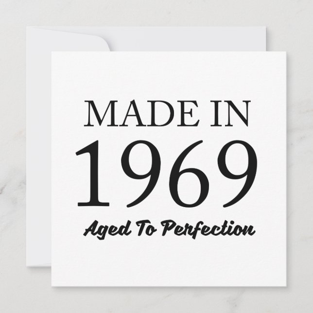 Tarjeta Hecho En 1969 (Anverso)
