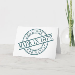 Tarjeta Hecho en 1972 Año de nacimiento del logotipo de se