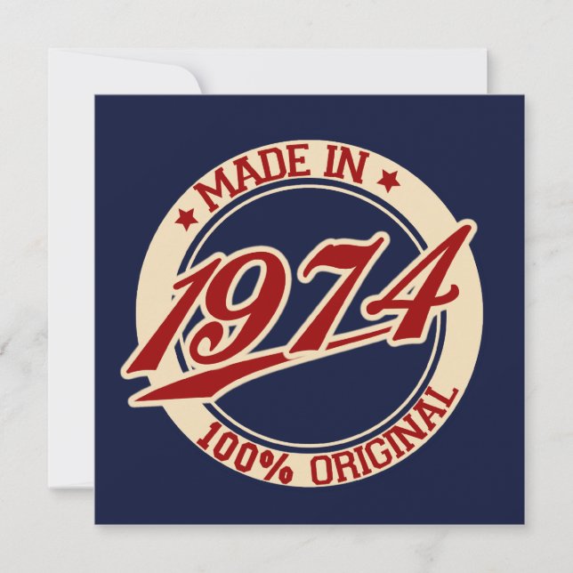 Tarjeta Hecho En 1974 (Anverso)