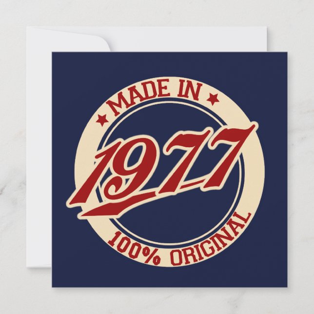 Tarjeta Hecho En 1977 (Anverso)