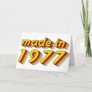 Tarjeta Hecho en 1977 (Yellow&Red)