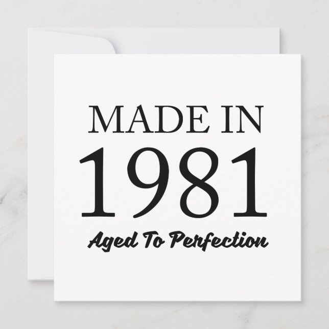 Tarjeta Hecho En 1981 (Anverso)