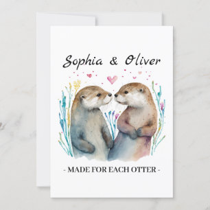 Tarjeta Hecho para cada nutria amor día de San Valentín
