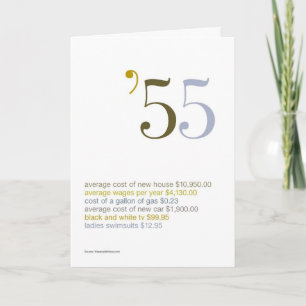 Tarjeta Hechos de diversión de cumpleaños de 1955