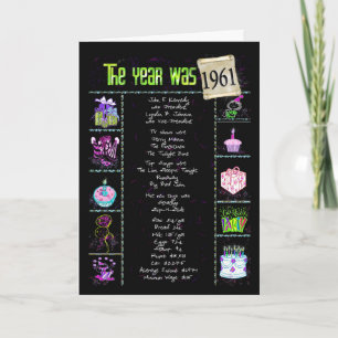 Tarjeta Hechos de diversión de cumpleaños de 1961